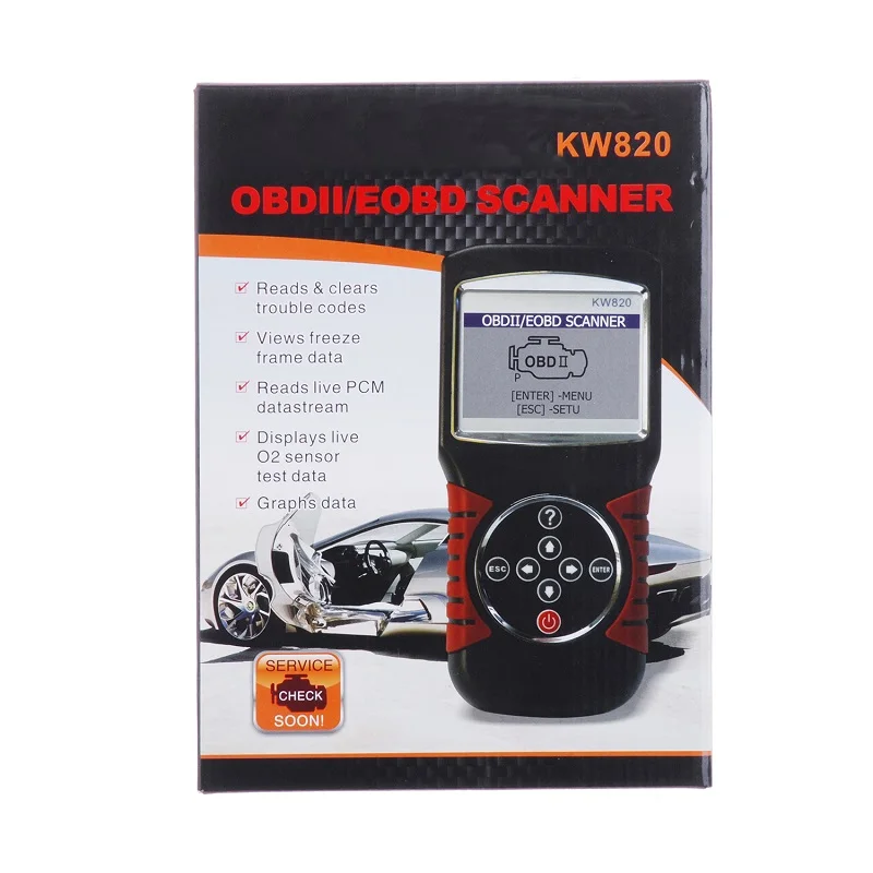 KW820 OBDII EOBD Automotive Errors Code Reader Scanner Diagnostic OBD2 Scan Tool Universal Auto OBD 2 Scaner PK VS890 |