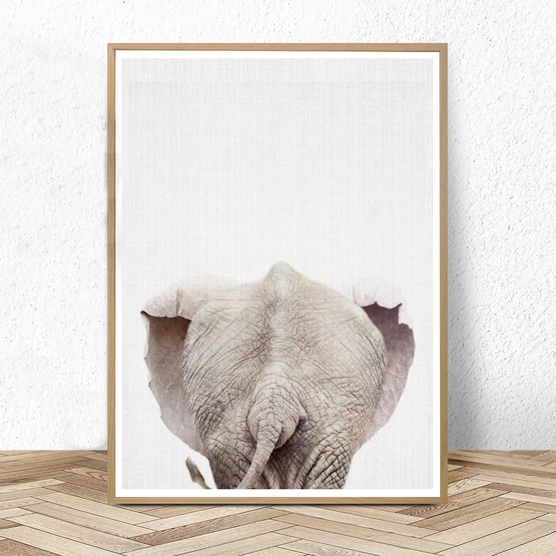 Слон хвост печать стены искусства ребенка африканские картины с изображением