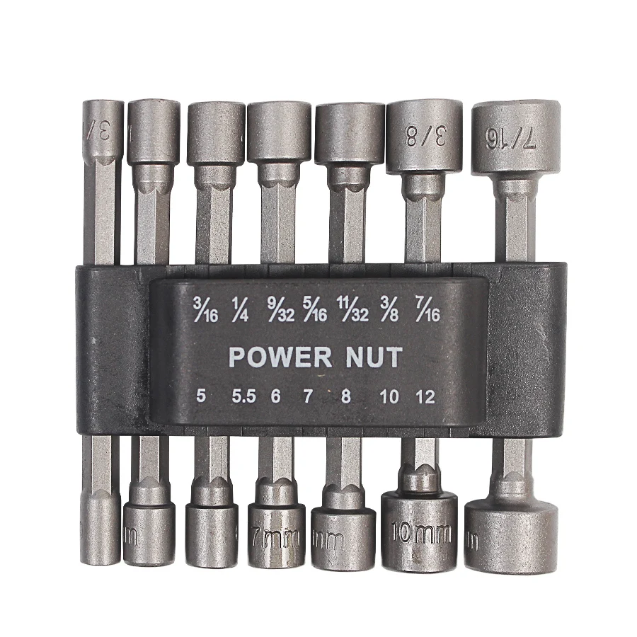 Power Nut Driver 14pcs/lot Drill Bit Set Metric Socket Wrench Screw 1/4" Hex | Инструменты
