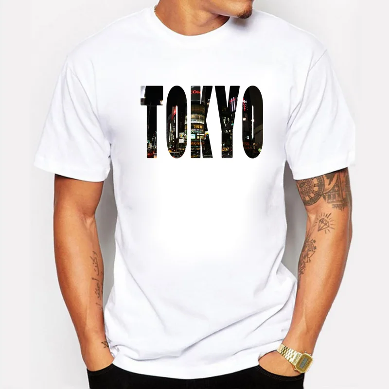 

Мужская футболка с принтом туристического города Японии, Токийский дизайн, Токийский принт, повседневная хлопковая Летняя мужская футболка для фитнеса, короткий топ