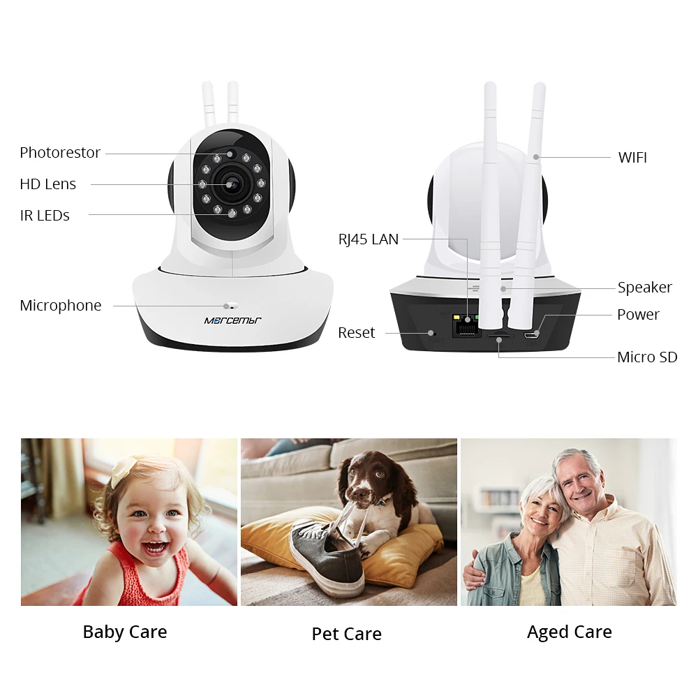Morcembr 1MP 720P CCTV Camera Baby Monitor IP Outdoor Mini Network Cameras Wifi Surveillance | Безопасность и защита