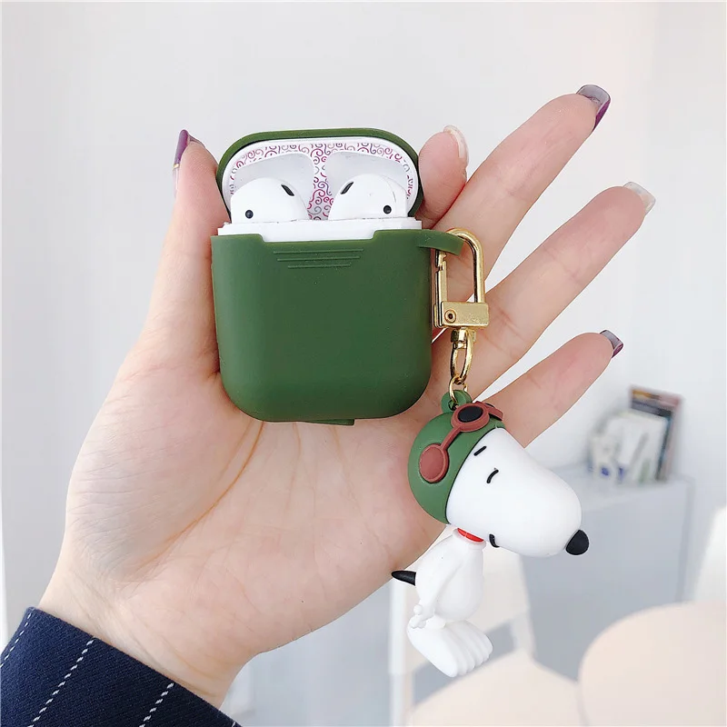 Прекрасный Мультфильм Подвеска Airpods Силикагель Чехол для Apple Bluetooth Наушники 1/2