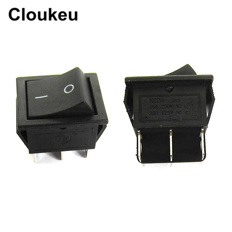 

KCD4 Black 6Pin/2File Power button Rocker Switch 16A250V 20A125V 31x25MM