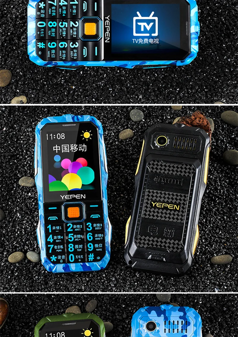 Yepen Y698 беспроводной Аналоговый ТВ фонарик Fm радио 2800 мАч Dual Sim внешний аккумулятор прочный мобильный сотовый телефон