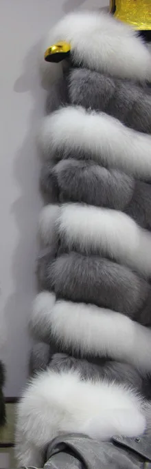 gray and white Linhaoshengyue зимняя жилетка с лисьим мехом, цветная жилетка с лисьим мехом - Цвет: gray and white