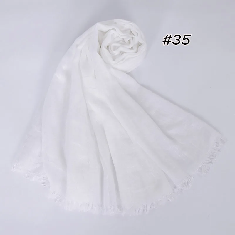 190*120cm oversize women muslim plain frayed hijab scarf femme musulman headscarf islamic shawls crinkle solid pashmina hijabs