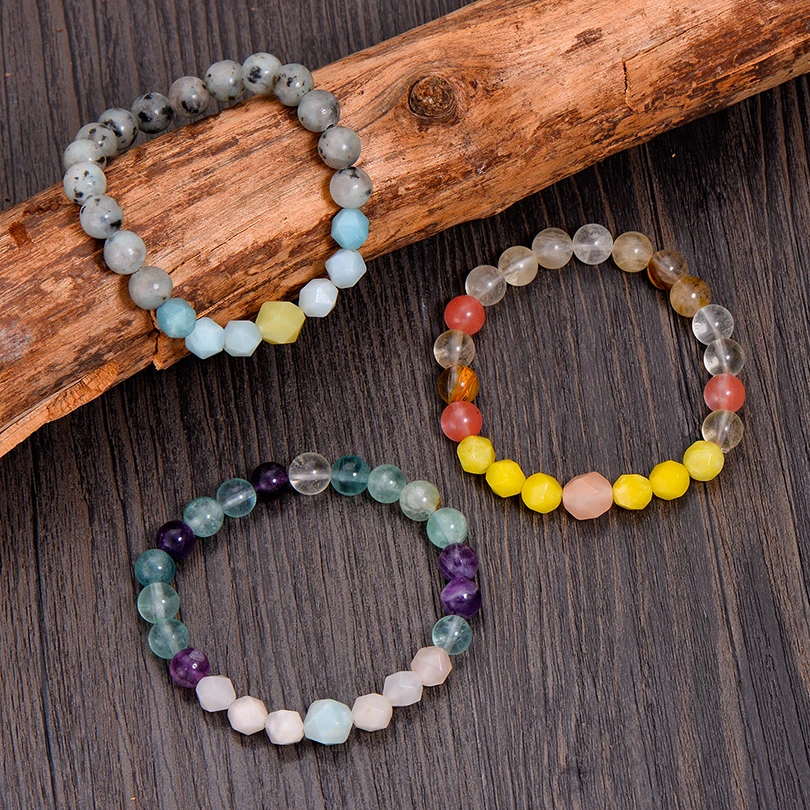 Fashion Natural Stone Beaded Bracelet Boho Charm Round Yoga Bracelets Wristband Jewelry for Women Men Gifts Pulsera Hombre | Украшения и