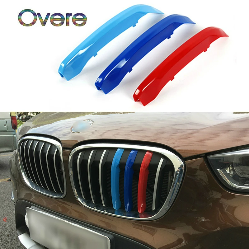 

OVERE Car Styling Front Racing Grille Stickers For BMW F20 F01 G11 F21 F52 G12 Z4 E89 BMW 1 7 Z Series Accessories M Power