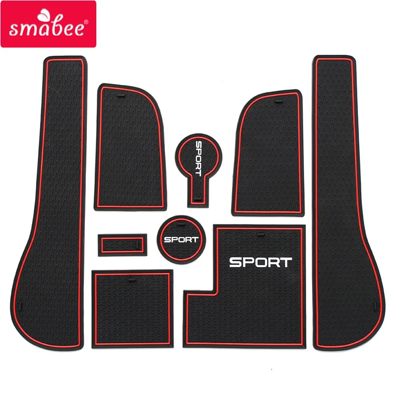 

smabee gate slot pad For Volkswagen GOLF 7 GTI R MK VII 2013-2019 Door Groove Mat Anti Slip PVC RED BLUE BLACK 9PCS