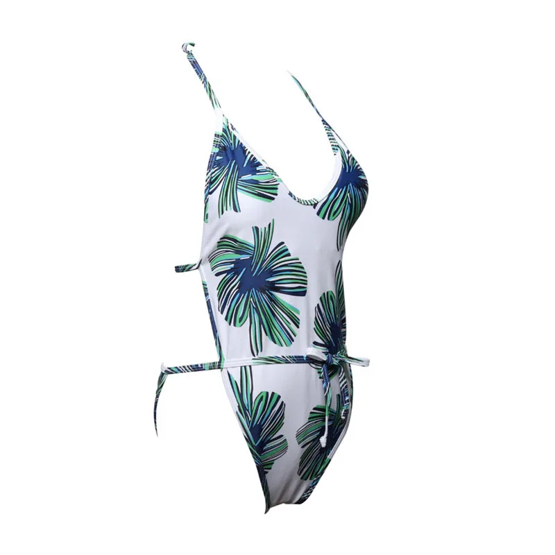 2018 г. пикантные Одна деталь Плавание костюм Для женщин одежда зеленый лист боди