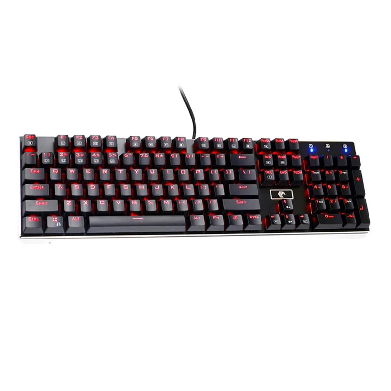 Игровая клавиатура, USB Проводная компьютерная механическая клавиатура, RGB подсветка, 81/104 клавиш, анти-привидение, коричневый, красный, синий переключатель для PC Gamer