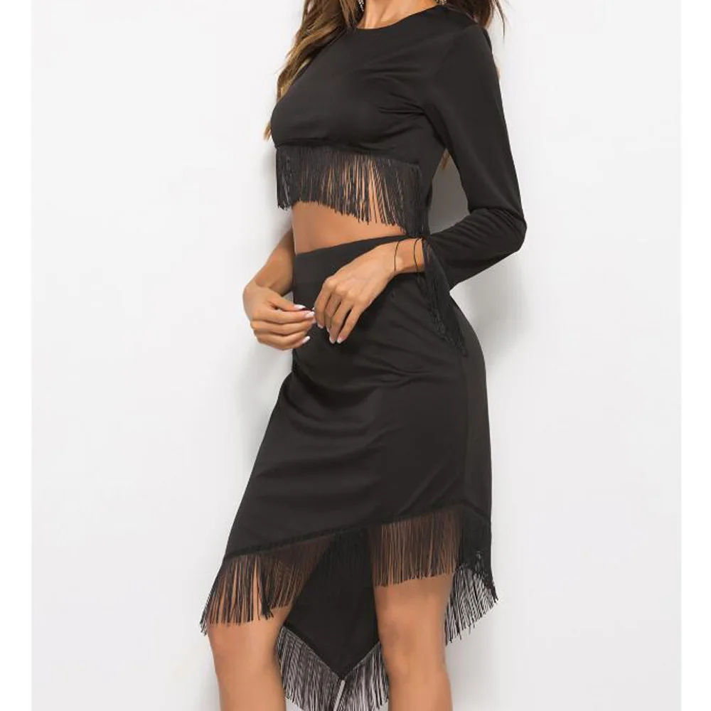 Spring Summer Red Tassel Dress Women Elegant One Shoulder Fringe Flapper Sexy Night Club Bodycon Party Dresses Vestidos | Женская одежда