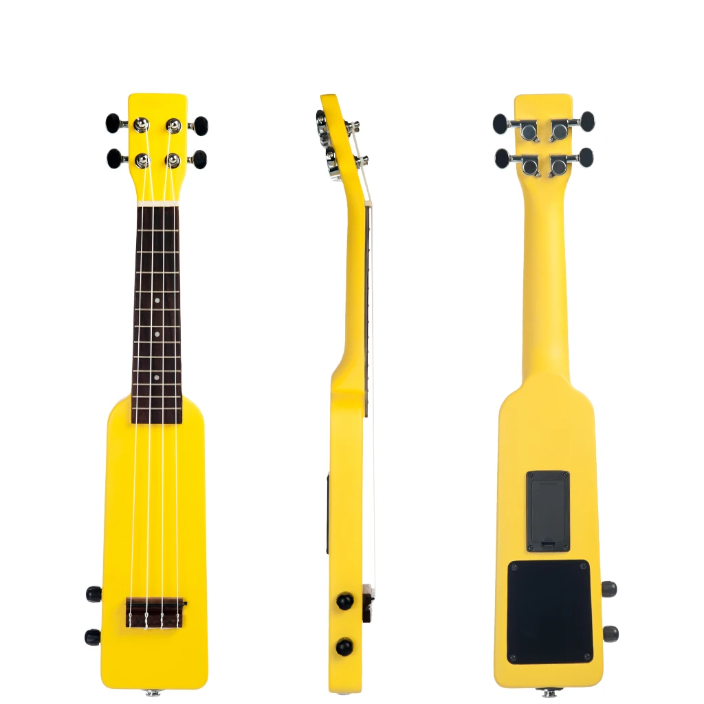 Yellow Soprano Ukulele 21" Electric Ukulele Uke Kit+ Ukulele Tuner NM-86 W/Gig Bag Silent Electric Ukulele New