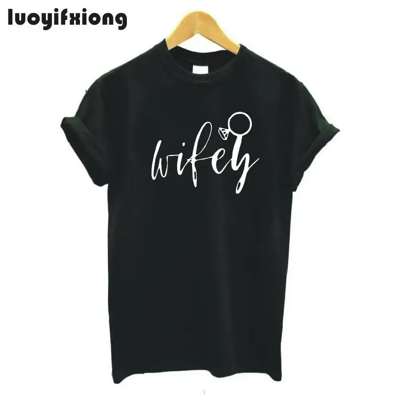 Wifey модные свадебные женские топы футболки с коротким рукавом Одежда Футболка Femme