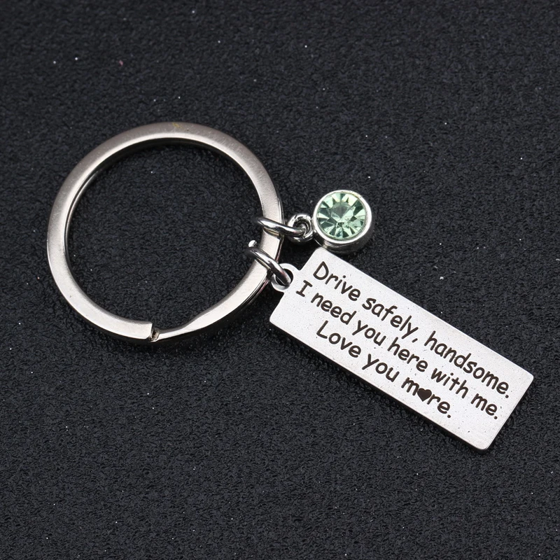 Креативный держатель для ключей 12 месяцев с камнем рождения штампованная