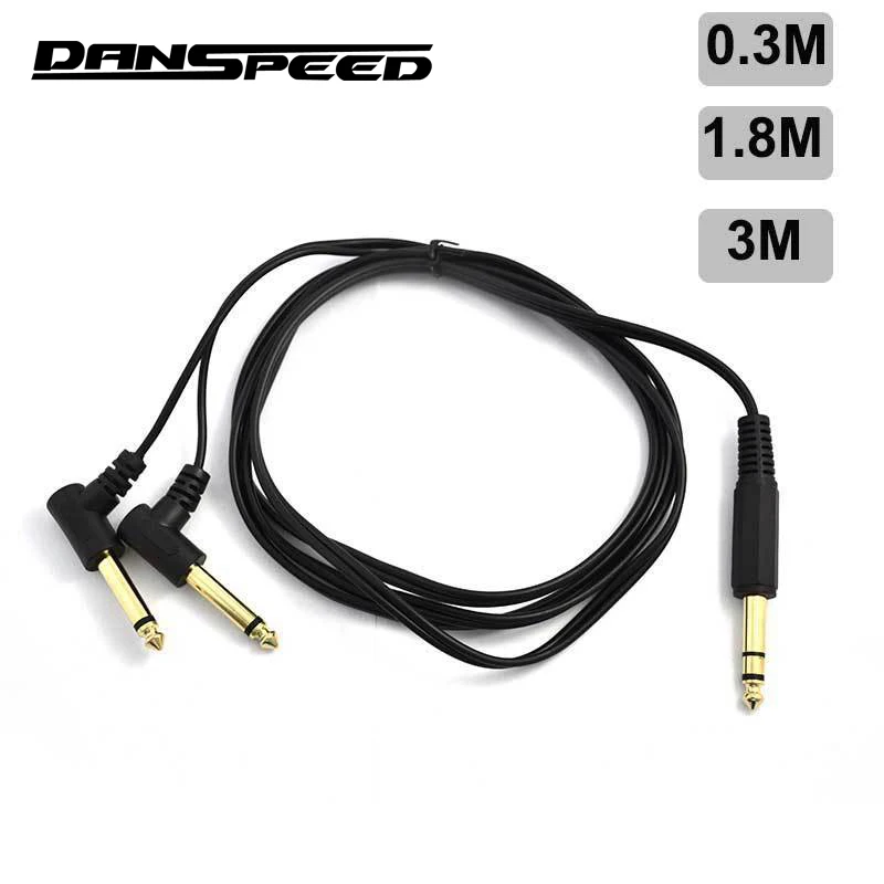 DANSPEED 6 35 мм Мужской стерео 2*6 1/4 &quotМужской разъем TRS правый угол Y сплиттер аудио