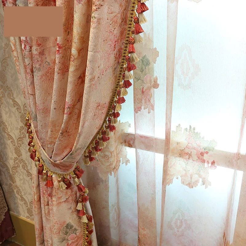Занавески на заказ роскошный европейский стиль занавески для сада жаккардовые