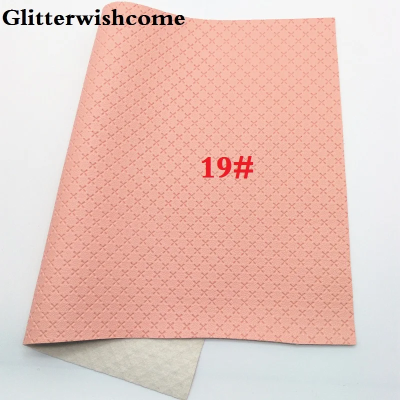 19 Glitterwishcome 21X29 см A4 размер винил для луков тисненый крест кожа ткань винил для луков, GM016A - Цвет: 19