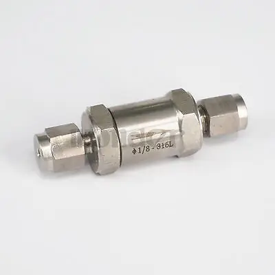 

316 Stainless Steel Check Valve Compression Fitting Max Pressure 40 Mpa Fit for 1/8" O/D Tube