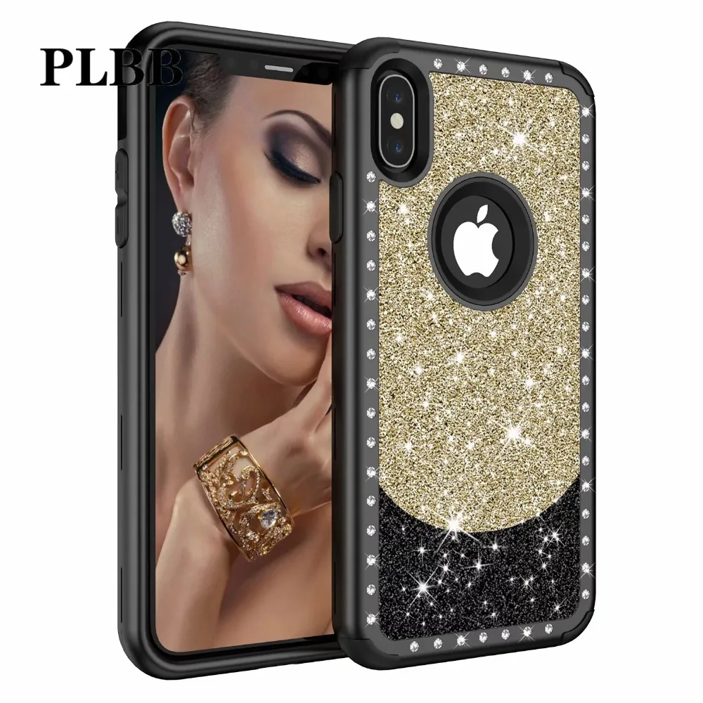 PLBB трехслойный сверхмощный защитный чехол для iPhone X XR Xs Max 6 6s 7 8 Plus Мягкий + PC