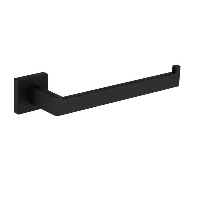 black towel ring Черный& Матовый Золотой и хромированный держатель для полотенец Полотенца кольцо туалет Бумага держать халат крючок, Товары для ванной Ванная комната оборудования 4 предмета в комплекте - Цвет: black towel ring