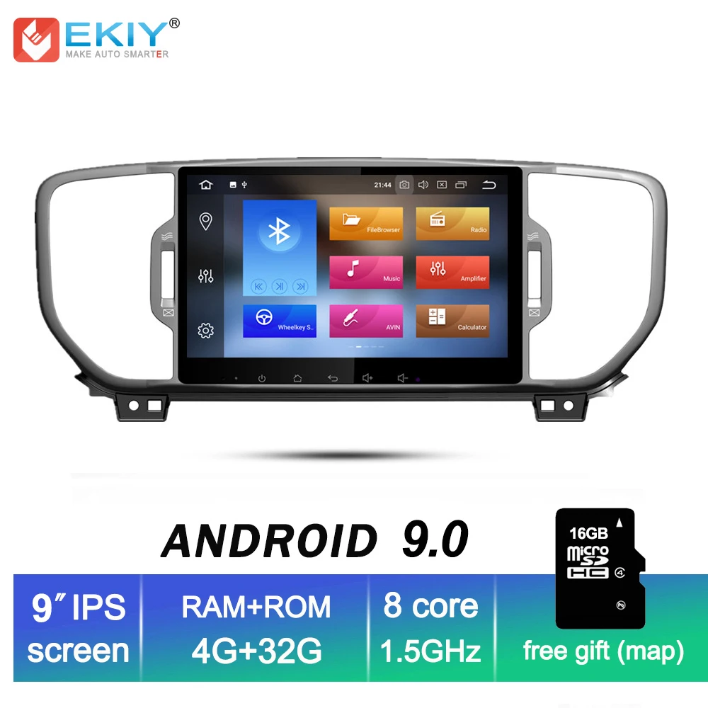 EKIY 9 ''IPS Android 0 2 Din автомобильный DVD мультимедийный плеер для KIA Sportage 2016 2017 2018 KX5
