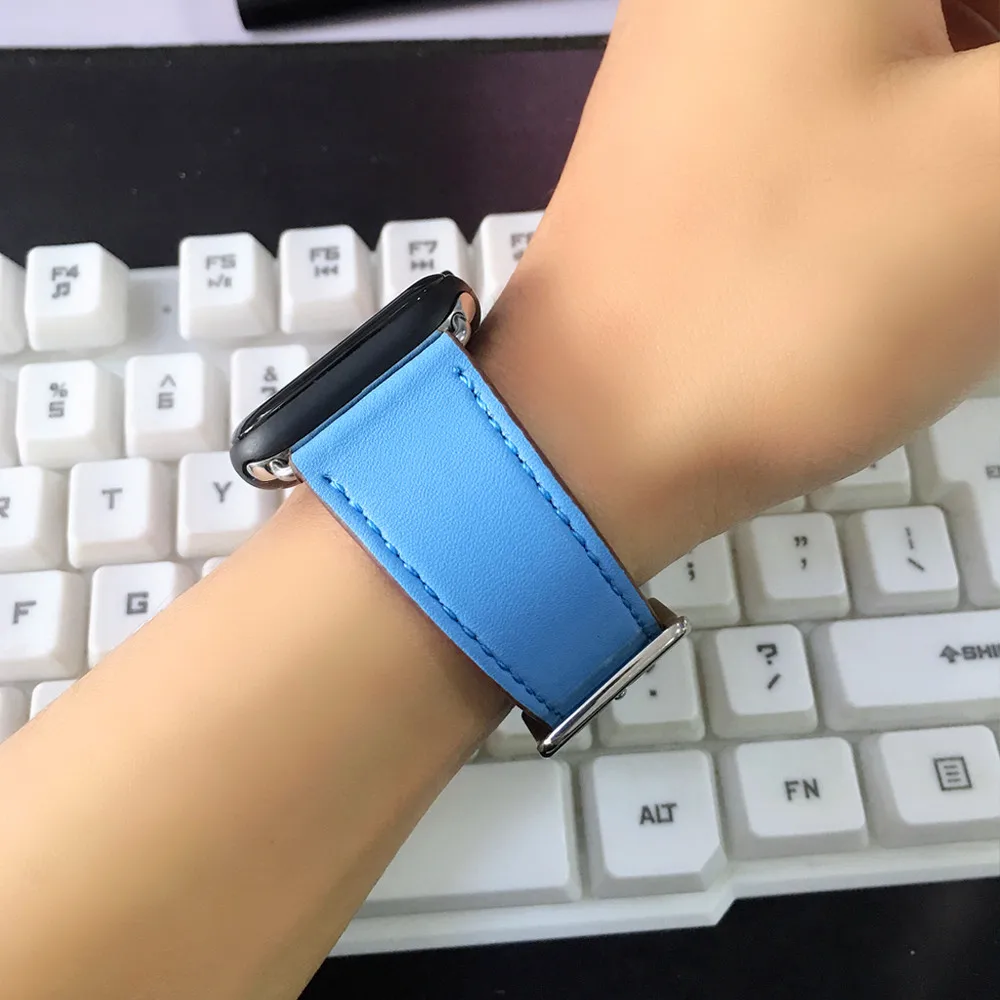 Кожаный ремешок для Apple watch band 38 мм 42 iwatch 40 44 кожаный браслет часов 4 3 2 1 herme|Ремешки