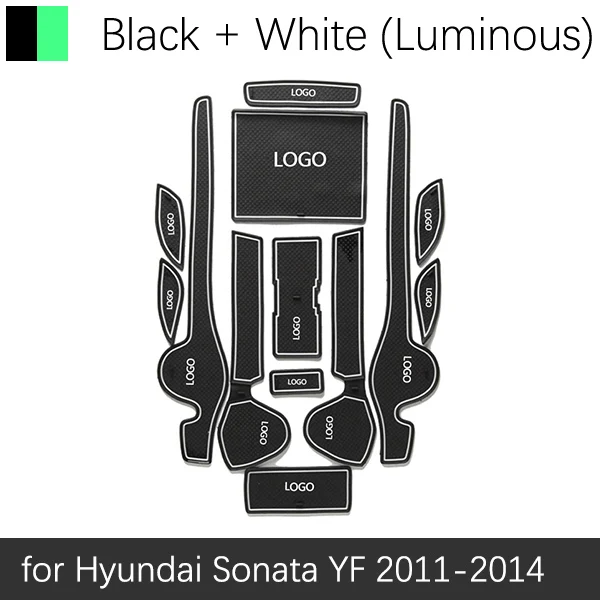 Противоскользящие резиновые ворота слот чашки коврик для hyundai Elantra HD MD AD Sonata YF LF 2007 2008 2010 аксессуары наклейки - Название цвета: White Sonata 11-14