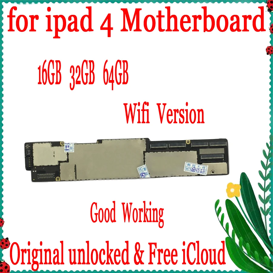 

Полностью протестированная материнская плата для ipad 4 с системой IOS, 100% оригинальная разблокированная материнская плата для ipad 4, версия Wifi и...