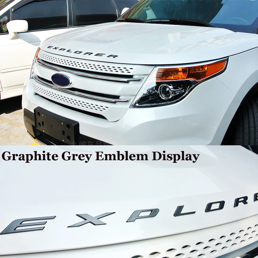 DIY хром серебро графит черный капюшон эмблема буквы подходит для 2011- Ford Explorer Sport gloss с фиксированной наклейкой