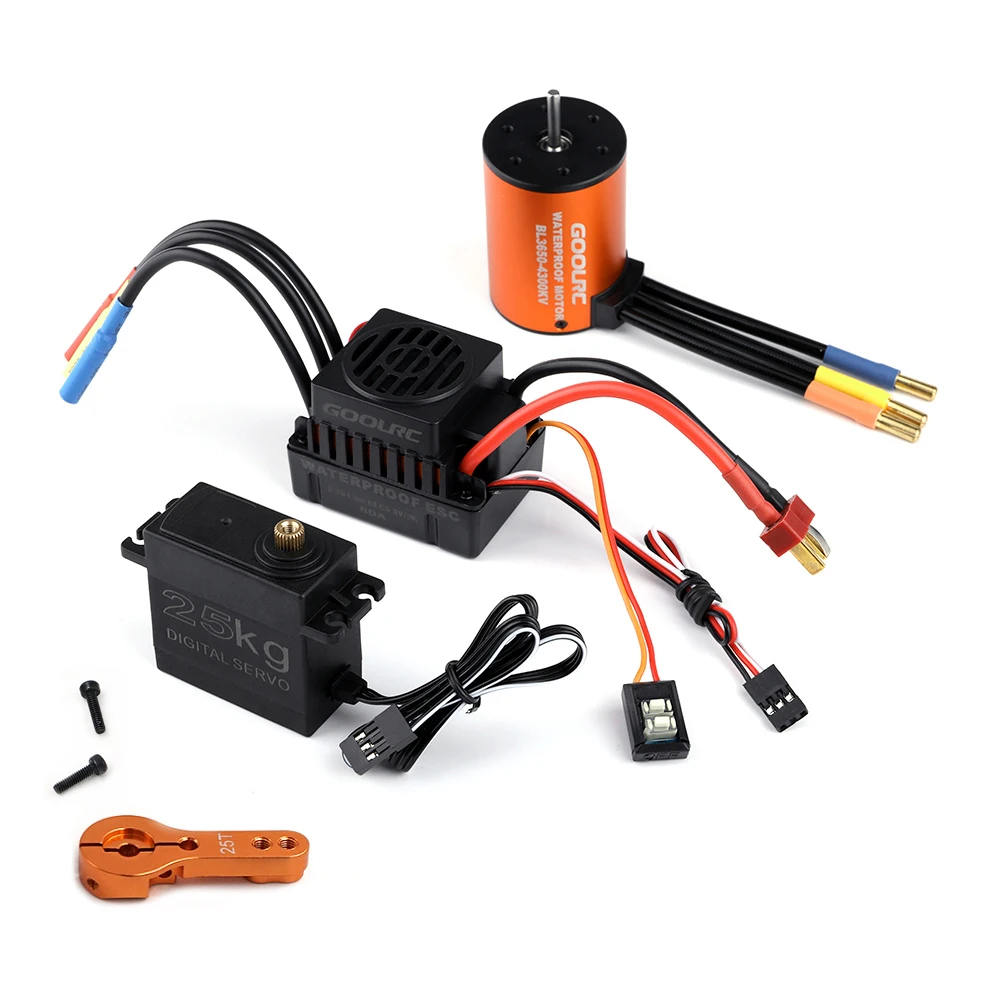 GoolRC водонепроницаемый 3650 3900KV 4300KV двигатель 60A бесщеточный ESC 20KG 25KG сервопривод с