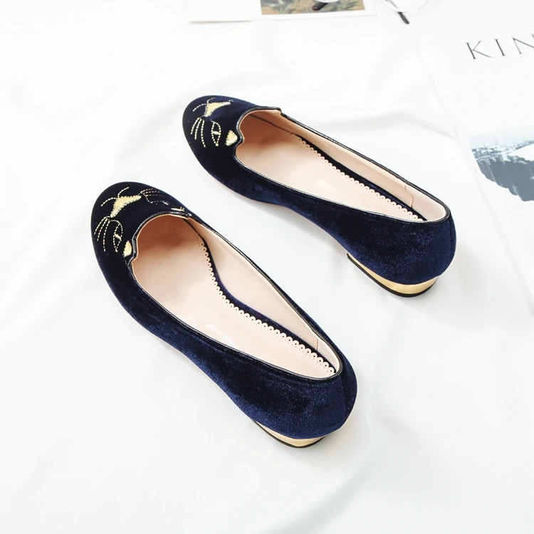 Женские лоферы на плоской подошве с круглым носком черные синие Повседневные