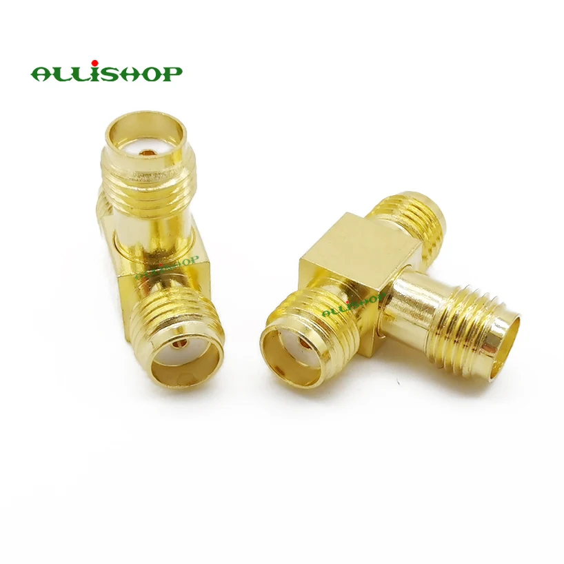 Адаптер SMA типа T Женский с тройным латунным золотым покрытием адаптер Мама мама