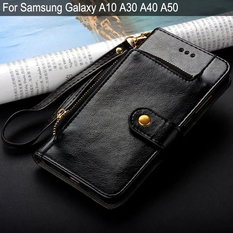 Чехол для Samsung Galaxy A50 A40 A30 A10 роскошный модный кожаный чехол с кошельком стойкой