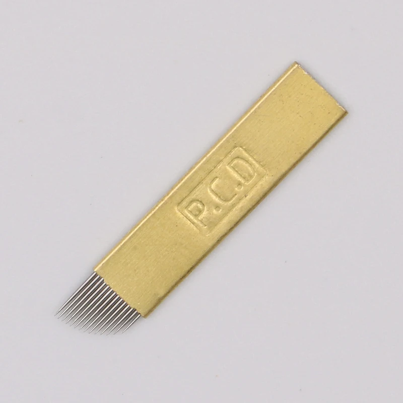 100 шт. PCD 14 Pin перманентного макияжа бровей татуировки лезвие Microblading иглы для 3D