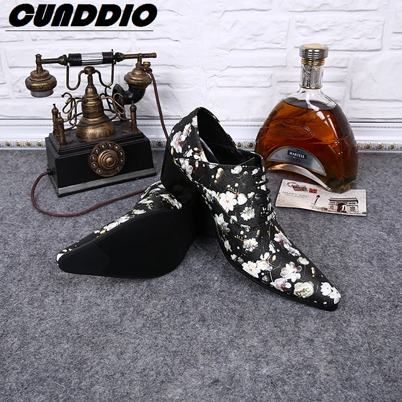 CUNDDIO 238 Хан издание Высокие каблуки указал мужская обувь Из Натуральной кожи