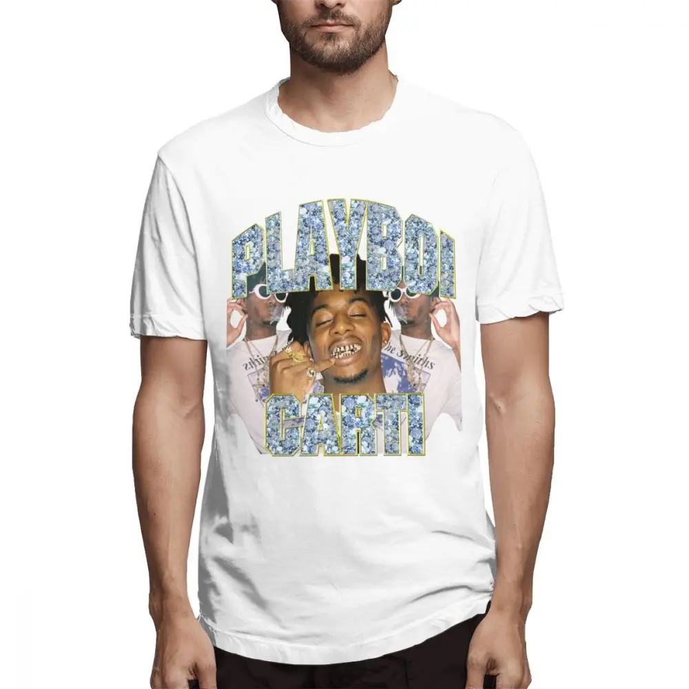 white Playboi Carti Винтажная футболка с коротким рукавом, дизайн для мужчин, популярная качественная хлопковая футболка для мужчин - Цвет: white