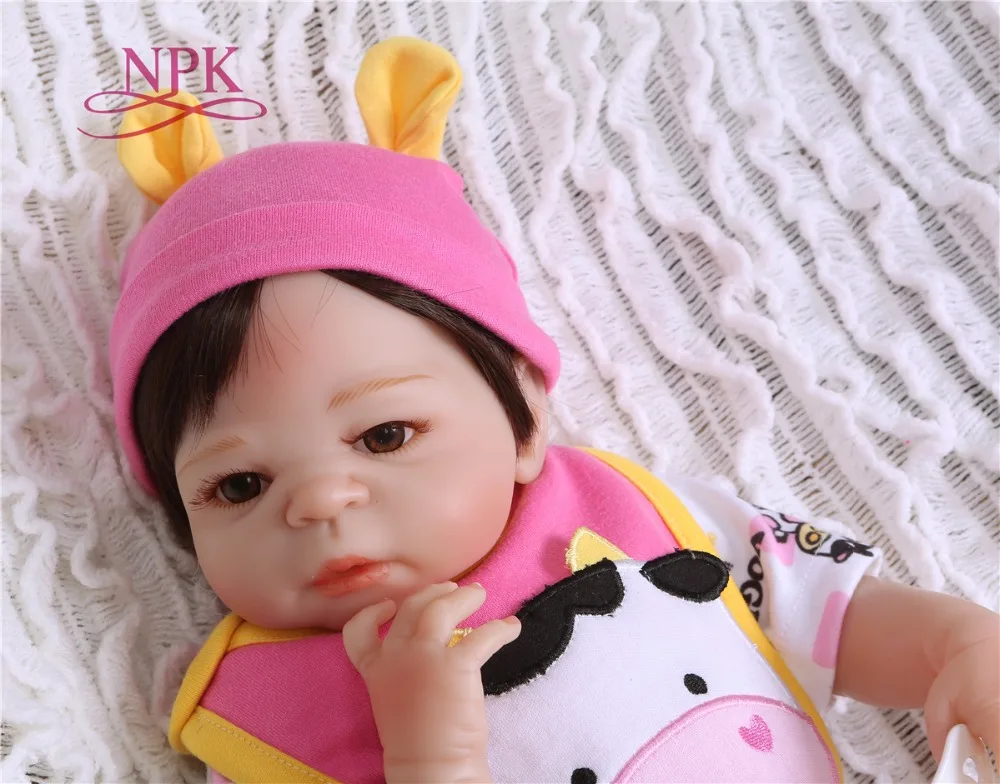 Кукла npk 19 дюймов 48 см Маленькая корова bebes Reborn Baby Dolls полностью силиконовый Возрожденный ребенок кукла, винил игрушки подарки для девочек и мальчиков