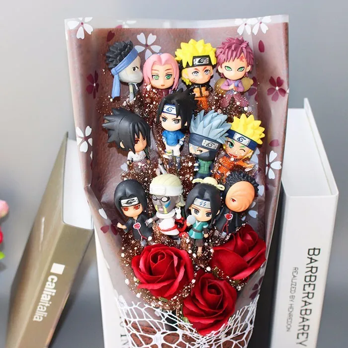 Наруто Хината фигурка цветок букет Hyuuga huuga Львы кулак Jiraiya Minato Saruka модель игрушки для детей мальчик подарок на день рождения