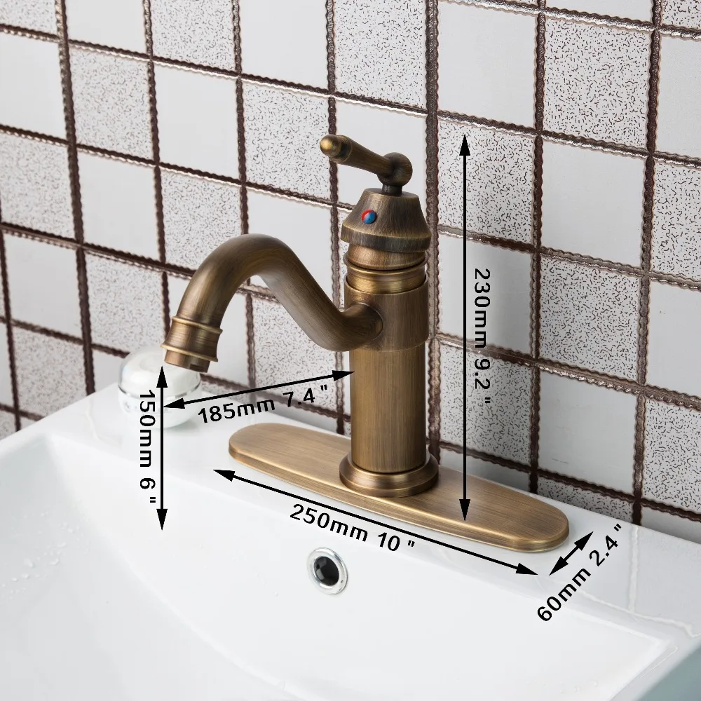 Роскошный античный латунный смеситель KEMAIDI для раковины в ванной комнате