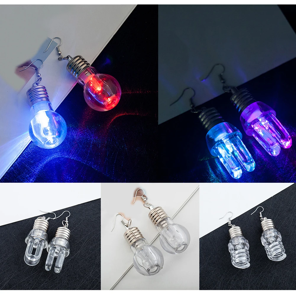 1 пара модные загорается светодиодный серьги стержня Новинка красочная лампочка