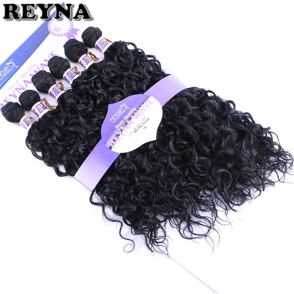 

REYNA Water Wave synthetic hair extension High Temperature 6pcs/lot fiber hair bundles weave