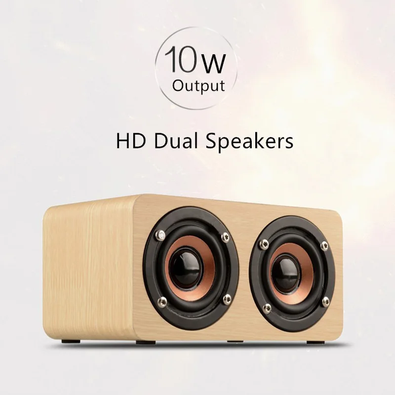 Портативный HiFi Деревянный беспроводной Bluetooth ударный динамик Bass Altavoz TF caixa de som