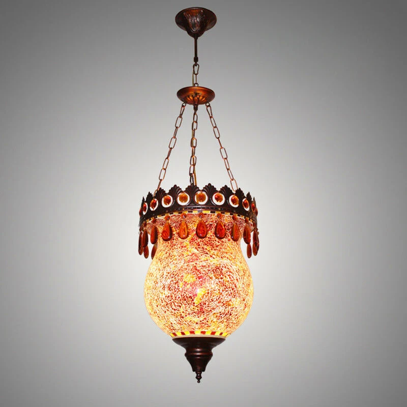 HAIXIANG LED Vintage Bohemia Lamps Turkish Moroccan Lighting Pendant Light Bedroom Hallway Ceiling Lamp AC110-240V | Освещение