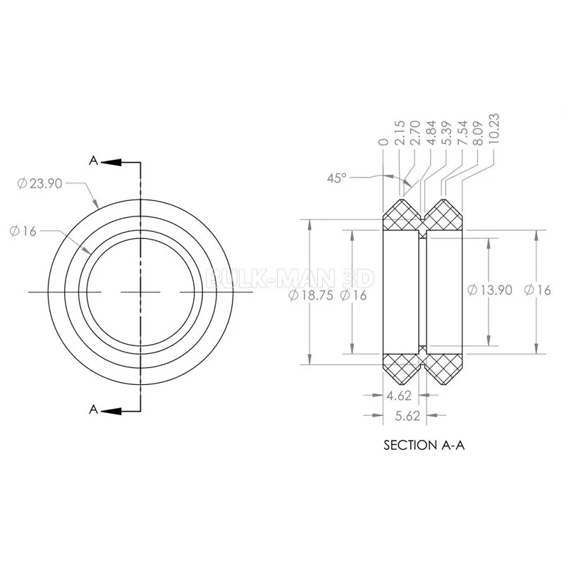 10 шт./лот высокоточное CNC Delrin POM Dual V колесо для V-слота линейной рельсовой системы |