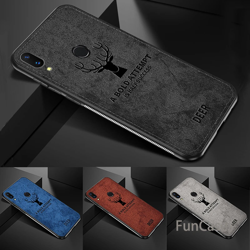 Honor 10 случае голова оленя ретро стиль узор нежная ткань для huawei honor Play 7C 7x 9i 9 lite