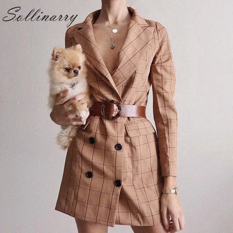Sollinarry осенний блейзер с зубчатыми лацканами, пальто, платье для женщин, модный элегантный Блейзер на пуговицах, пальто, куртка для женщин, повседневный Блейзер OL