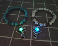 2020 new cross logo mens and womens luminous beaded bracelet ladies luminous bracelet religious gifts