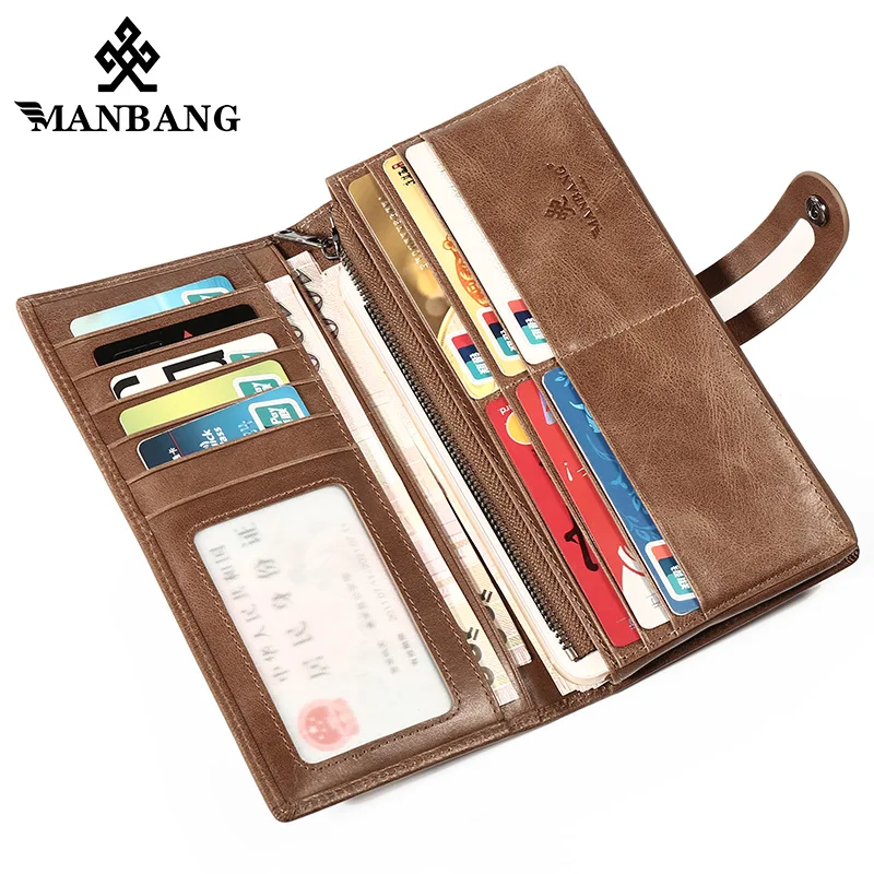 ManBang 2019 Новый Для мужчин женские кошельки из натуральной коровьей кожи модная