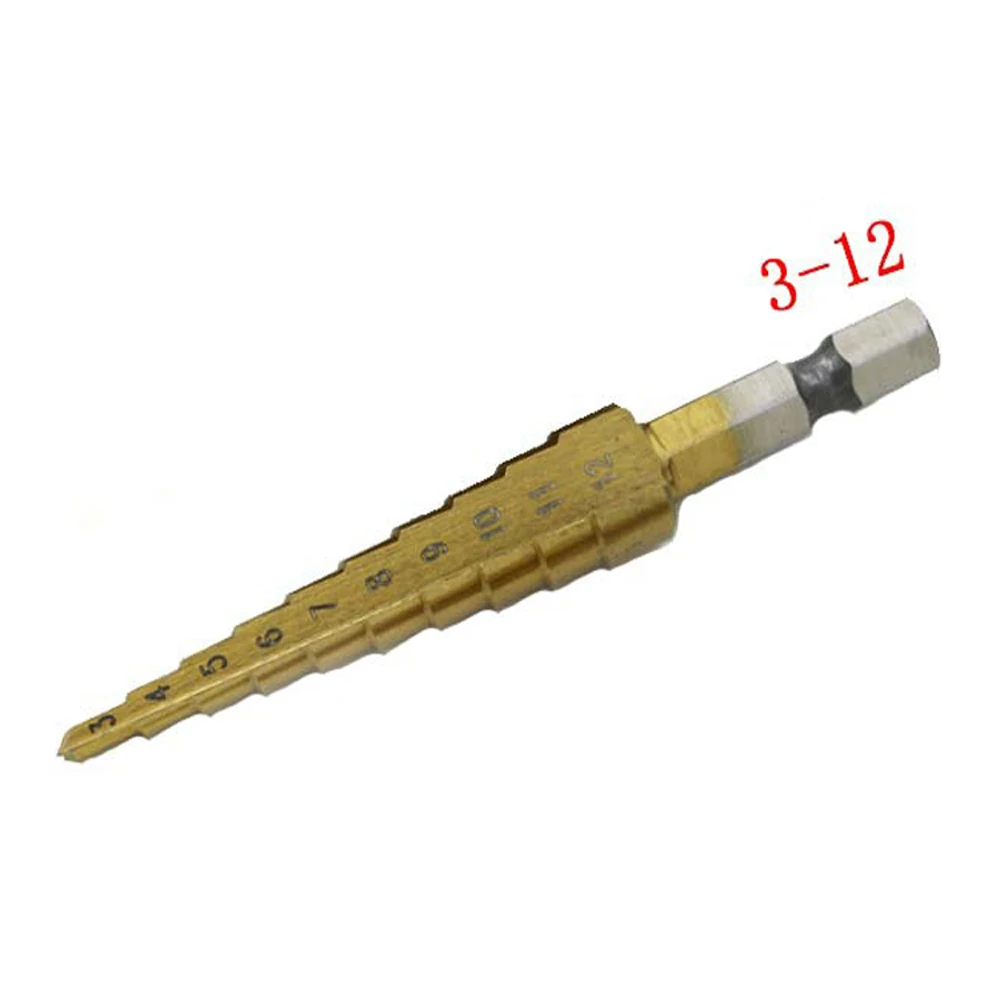 Ступенчатое сверло спиральная Флейта HSS стальной конус с титановым покрытием